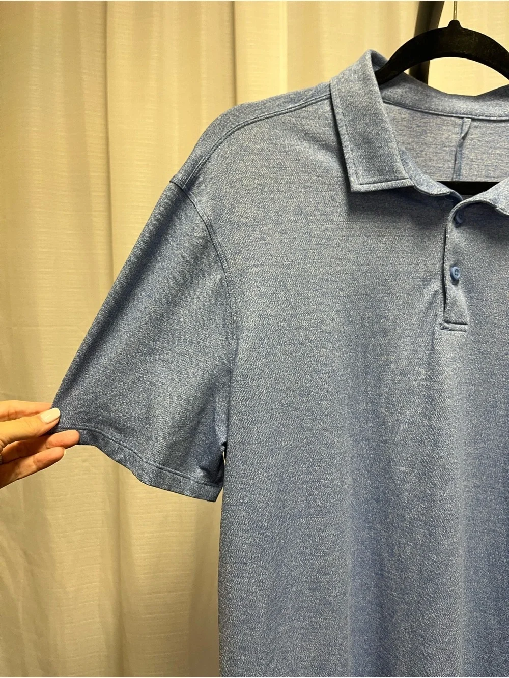 Lululemon Soft Jersey Short-Sleeve Polo Shirt in blue | size large - Picture 4 of 7